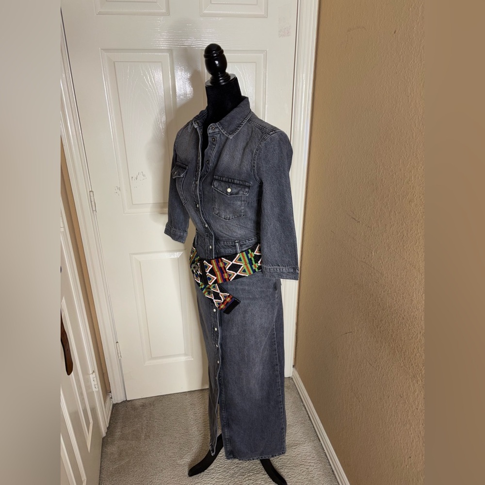 New AllSaints Blair Denim dress Size 0​ - Picture 2 of 14